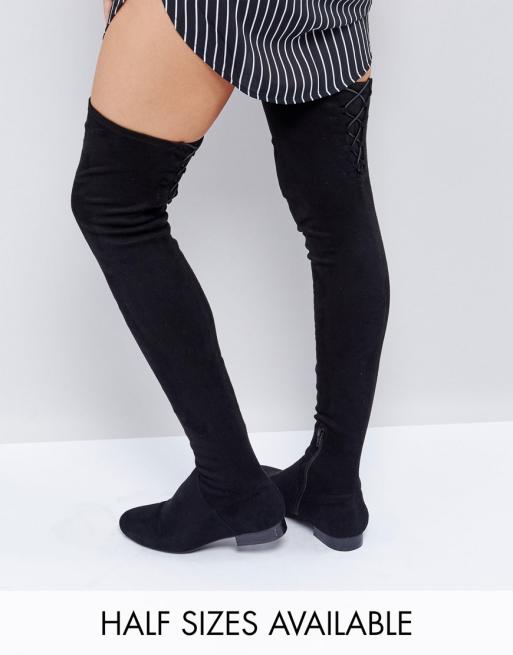 Asos Kasba Flache Overknee Stiefel Mit Weitem Bein Asos