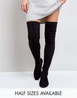 flat over knee boots