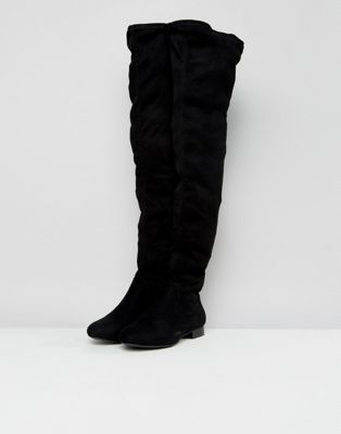 black wide over the knee boots