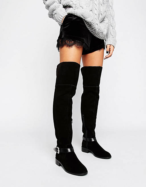 ASOS KASSIL Suede Western Over The Knee Boots | ASOS