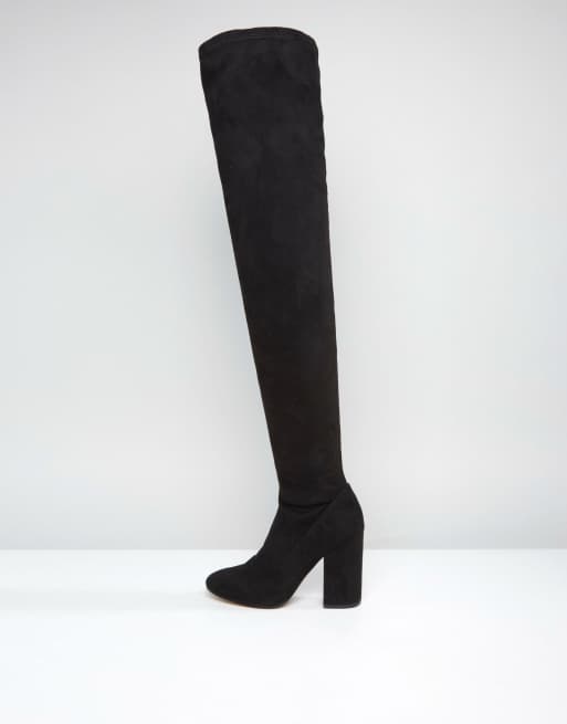 Asos katcher heeled over the sales knee boots