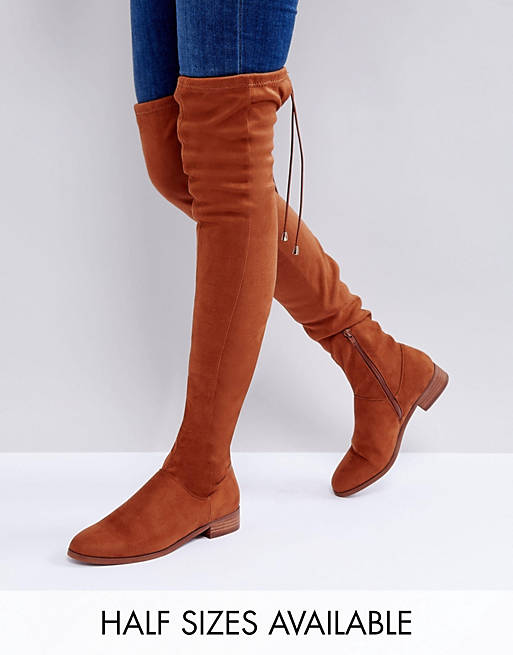 ASOS KEEP UP Flat Over The Knee Boots