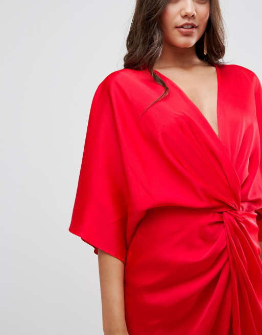 Asos red kimono dress sale