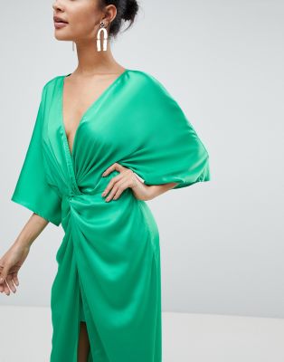 asos green kimono dress