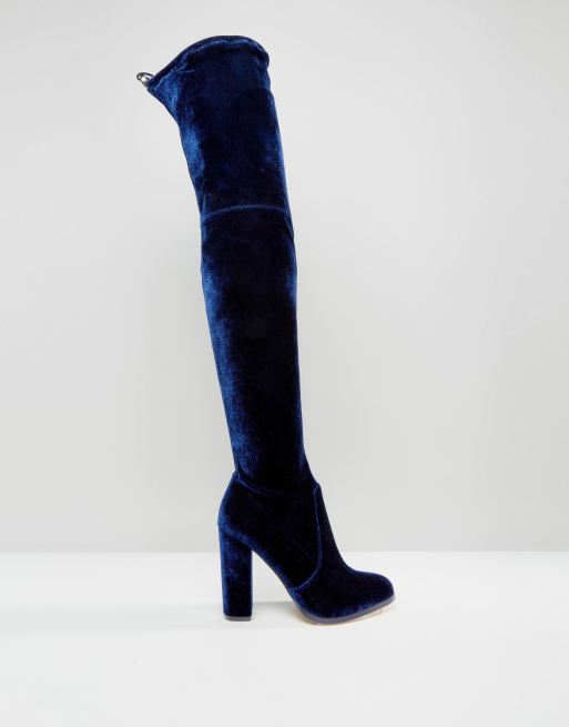 Over knee velvet on sale boots