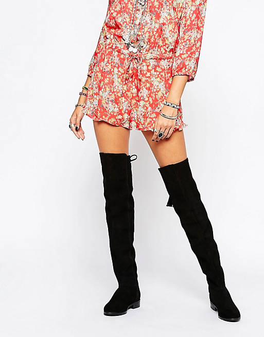 ASOS KITCH Suede Over The Knee Boots