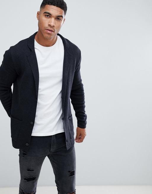 Craft & Soul Men's Slim Fit Casual Unlined Comfort Knit Blazer