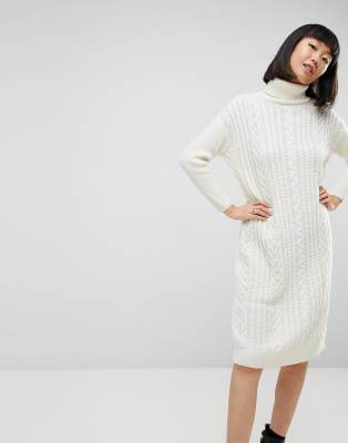 ASOS Knitted Midi Dress in Cable Stitch