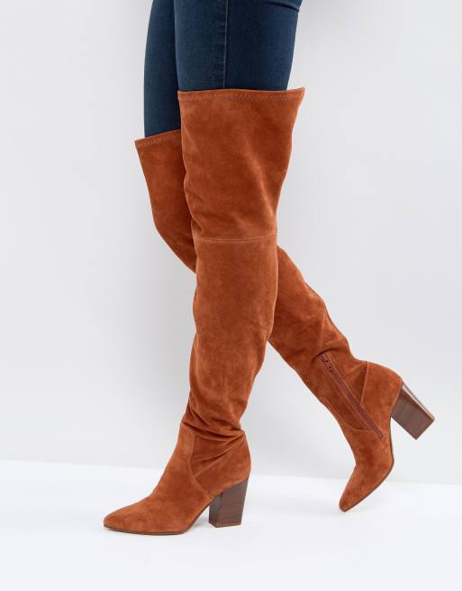 Asos Koi Overknee Stiefel Aus Wildleder Asos