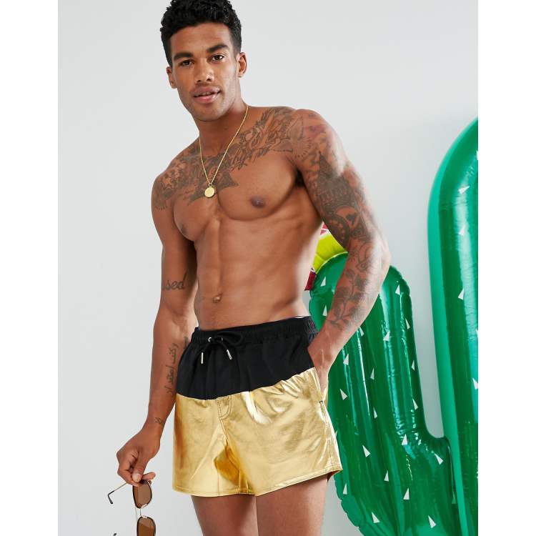 Asos gold shorts online