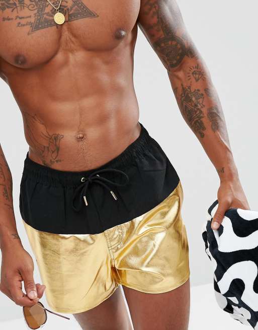 Asos gold shorts sales