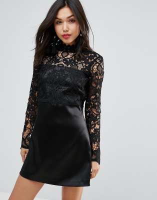 asos lace black dress