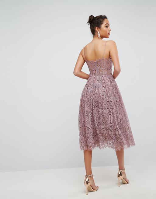 Asos design lace hotsell cami midi prom dress