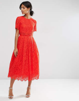 asos lace midi prom dress