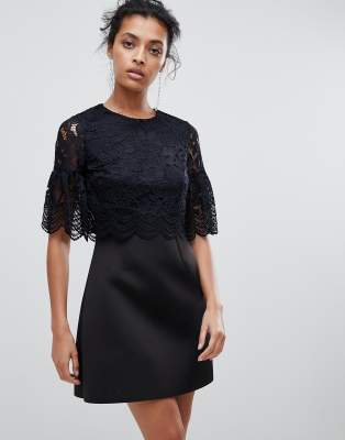 asos lace black dress