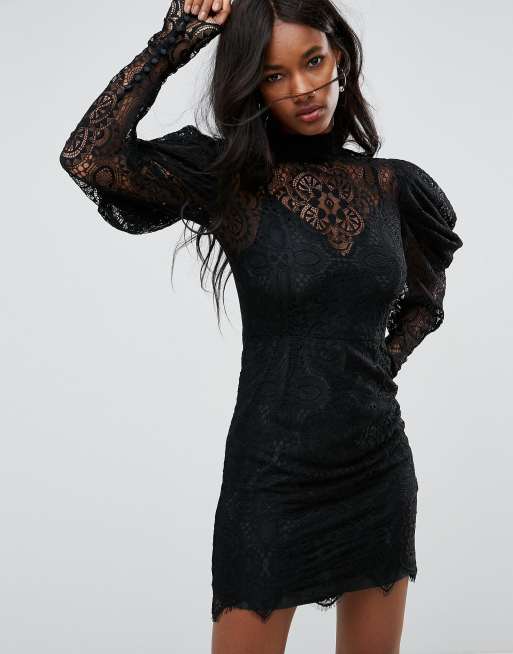 ASOS Lace Drape Sleeve Mini Dress | ASOS