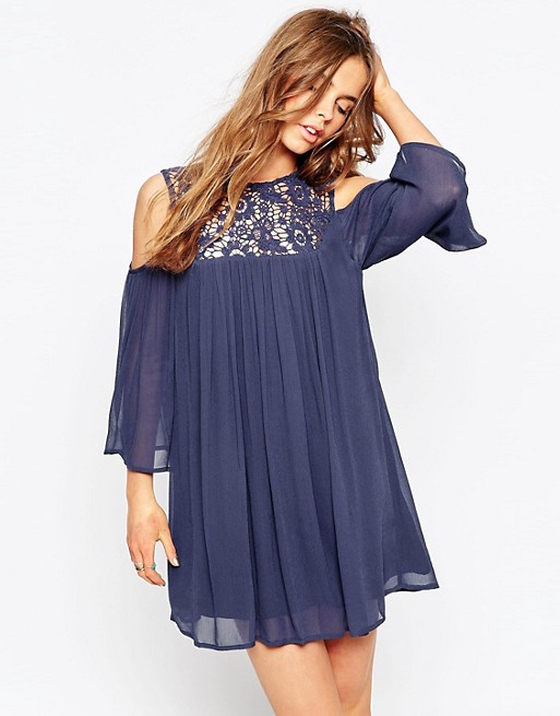 ASOS Lace Dress with Cold Shoulder