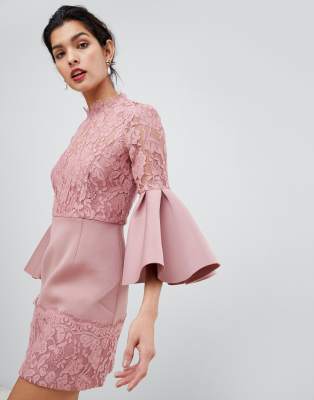 rose trumpet dress asos
