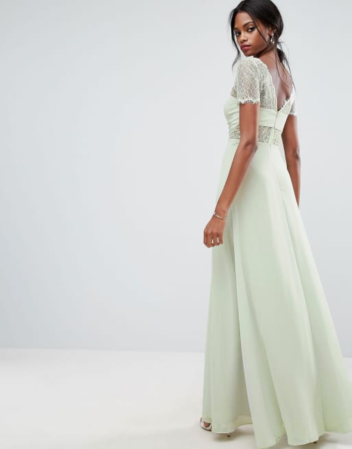 asos lace insert panelled maxi dress