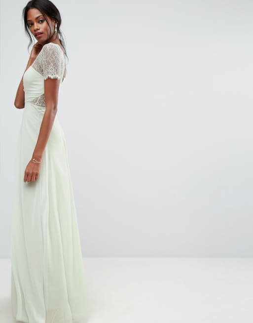 asos lace insert panelled maxi dress