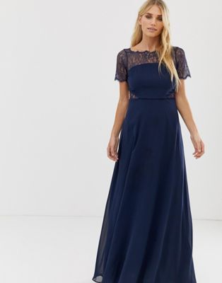 Navy Maxi with Lace Insert