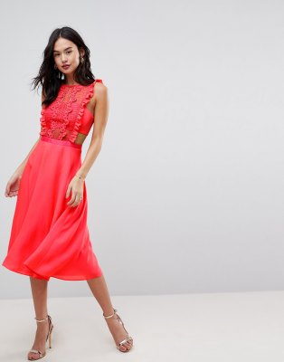 asos coral dress