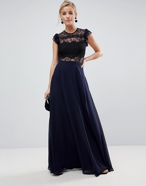 ASOS DESIGN | ASOS Lace Maxi Dress with Lace Frill Sleeve