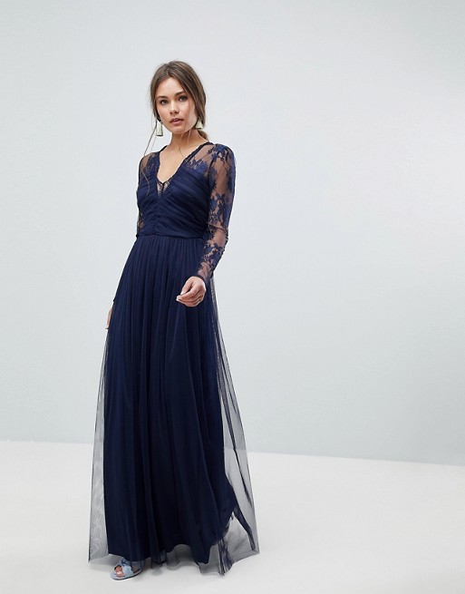 ASOS Lace Maxi Dress with Long Sleeves | ASOS