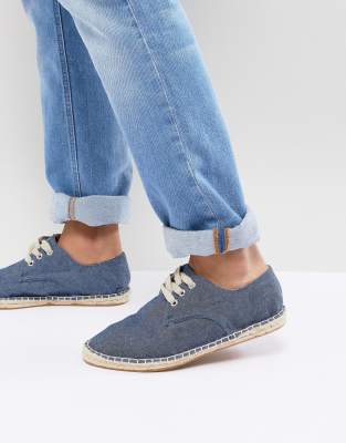 blue denim espadrilles