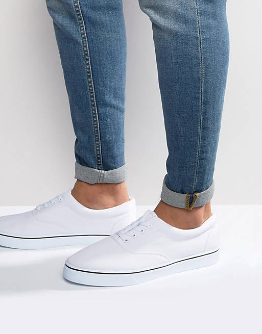 ASOS Lace Up Plimsolls In White
