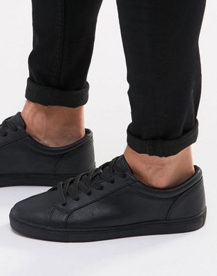 ASOS Lace Up Sneakers in Black | ASOS
