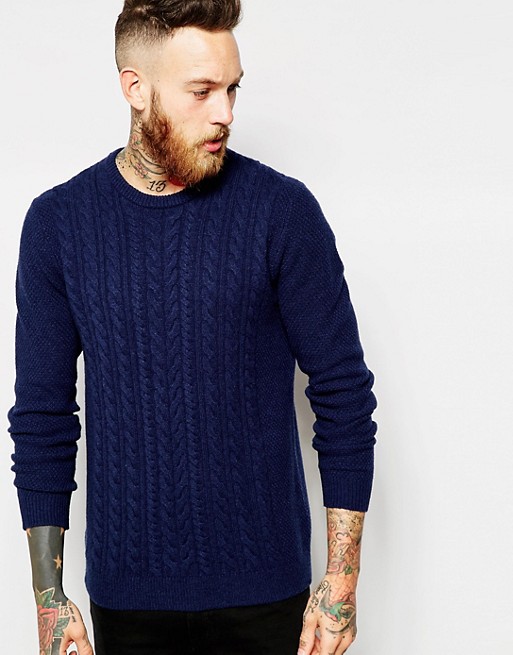 ASOS | ASOS Lambswool Rich Cable Knit Jumper