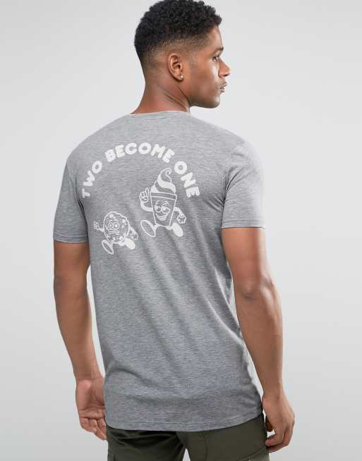 ASOS – Lang geschnittenes T-Shirt mit beidseitigem „Two Become One“-Print