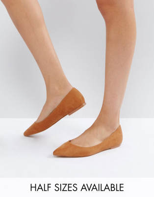 asos latch pointed ballet flats