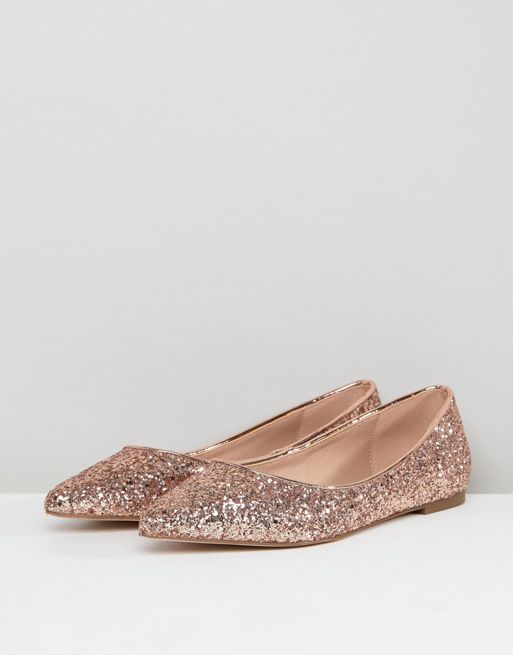 ASOS DESIGN Latch pointed ballet flats in leopard print