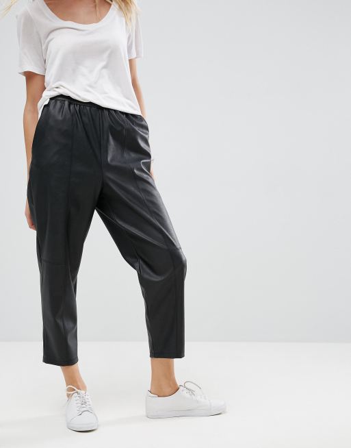 ASOS — Læderbukser med elastiskbånd bagpå, 4 af 4