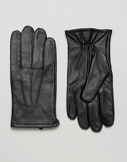 Asos Leather Gloves In Black With, How To Clean Vintage White Leather Gloves