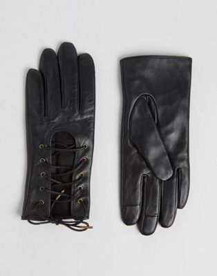 leather lace gloves