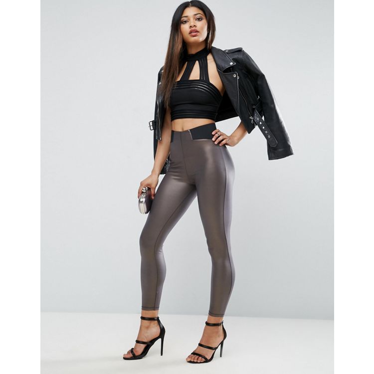ASOS Tall ASOS TALL Leather Look Leggings with Elastic Slim Waist  Leggings  fashion, Clothing for tall women, Leggings are not pants