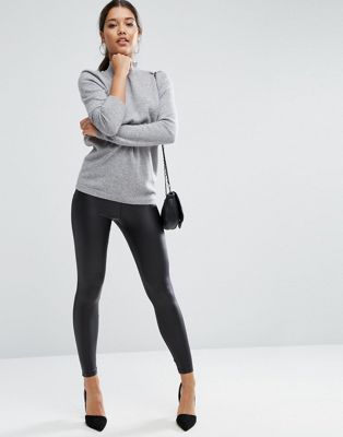Asos Design - Asos – leggings i skinnlook med elastisk, smal midja-svart
