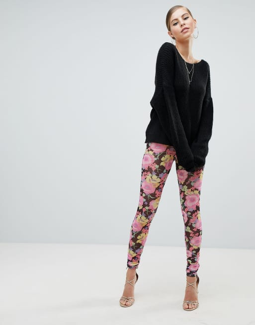 ASOS Leggings in Mesh with Floral Print