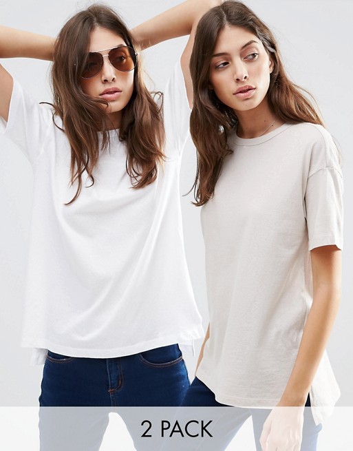 ASOS | ASOS Linen Look Oversized T-Shirt 2 Pack Save 10%