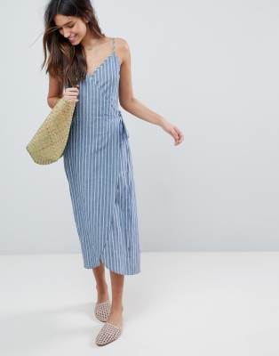 linen maxi wrap dress