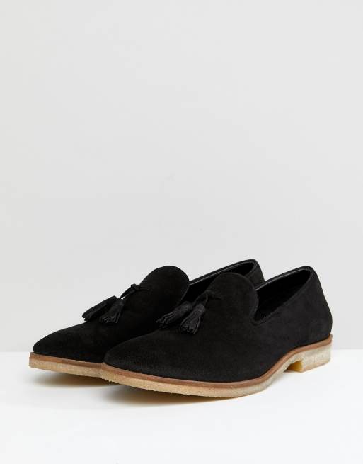 Asos black suede outlet loafers