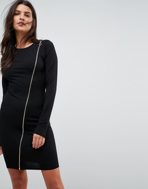 Long sleeve outlet dress with zipper