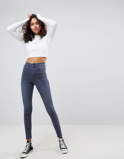 ASOS Long Sleeve High Neck Crop Top In Rib | ASOS