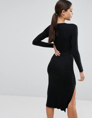 asos long sleeve bodycon dress