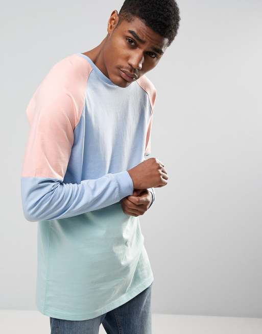 White t outlet shirt coloured sleeves