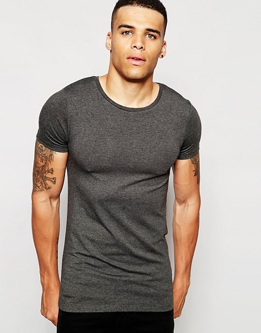 ASOS | ASOS Longline Muscle Fit T-Shirt With Crew Neck In Stretch