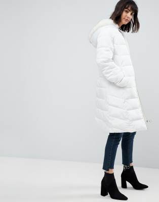 white long puffer coat